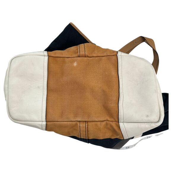 Coach F31382 Hadley Canvas Leather Stripe Duffle Tote Handbag Purse - READ - Picture 5 of 8